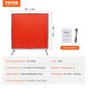 VEVOR Welding Screen with Frame, 6' x 6' Welding Curtain Screen, Flame-Resistant Vinyl Welding Protection Screen on 4 Swivel Wheels (2 Lockable), Moveable & Professional for Workshop/Industrial, Red