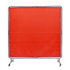 VEVOR Welding Screen with Frame, 6' x 6' Welding Curtain Screen, Flame-Resistant Vinyl Welding Protection Screen on 4 Swivel Wheels (2 Lockable), Moveable & Professional for Workshop/Industrial, Red
