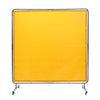 VEVOR Welding Screen with Frame, 6' x 6' Welding Curtain Screen, Flame-Resistant Vinyl Welding Protection Screen on 4 Swivel Wheel (2 Lockable), Moveable & Professional for Workshop/Industrial, Yellow