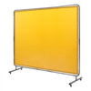 VEVOR Welding Screen with Frame, 6' x 8' Welding Curtain Screen, Flame-Resistant Vinyl Welding Protection Screen on 4 Swivel Wheel (2 Lockable), Moveable & Professional for Workshop/Industrial, Yellow