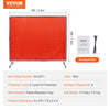 VEVOR Welding Screen with Frame, 6' x 8' Welding Curtain Screen, Flame-Resistant Vinyl Welding Protection Screen on 4 Swivel Wheels (2 Lockable), Moveable & Professional for Workshop/Industrial, Red