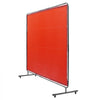 VEVOR Welding Screen with Frame, 6' x 8' Welding Curtain Screen, Flame-Resistant Vinyl Welding Protection Screen on 4 Swivel Wheels (2 Lockable), Moveable & Professional for Workshop/Industrial, Red