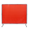 VEVOR Welding Screen with Frame, 6' x 8' Welding Curtain Screen, Flame-Resistant Vinyl Welding Protection Screen on 4 Swivel Wheels (2 Lockable), Moveable & Professional for Workshop/Industrial, Red