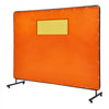 VEVOR Welding Screen with Frame, 6' x 8' Welding Curtain Screens, Flame-Resistant Vinyl Welding Protection Screen with 4 Swivel Wheels (2 Lockable) & Transparent Window for Workshop/Industrial, Yellow