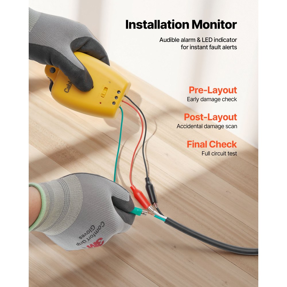VEVOR 50 sqft Underfloor Heating Cable Kit, 120V Electric Radiant Heated Floor System, with Smart Control Thermostat & Alarm, Easy Installation for Tile, Stone, Vinyl, Home Improvement