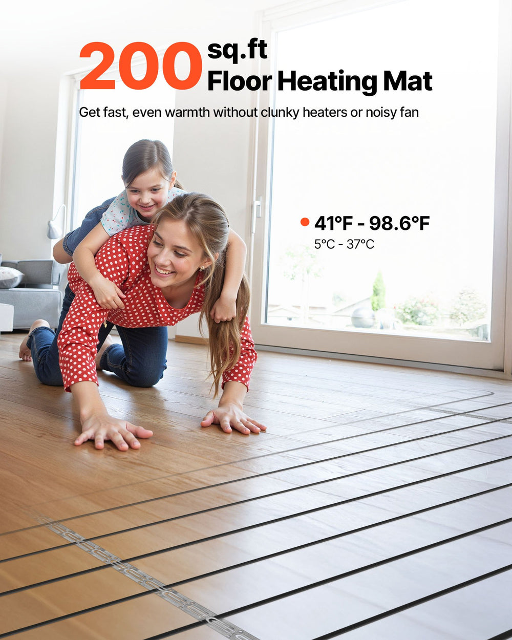 VEVOR 200 sq.ft floor heating mat lifestyle image