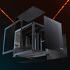 VEVOR Mid-Tower PC Case, Dual Chamber, Gaming Computer Case with Tempered Glass Panels, Magnetic Dust Filter, Cable Management, for GPU up to 410 mm in Length, Compatible with ATX/M-ATX/ITX, No Fan