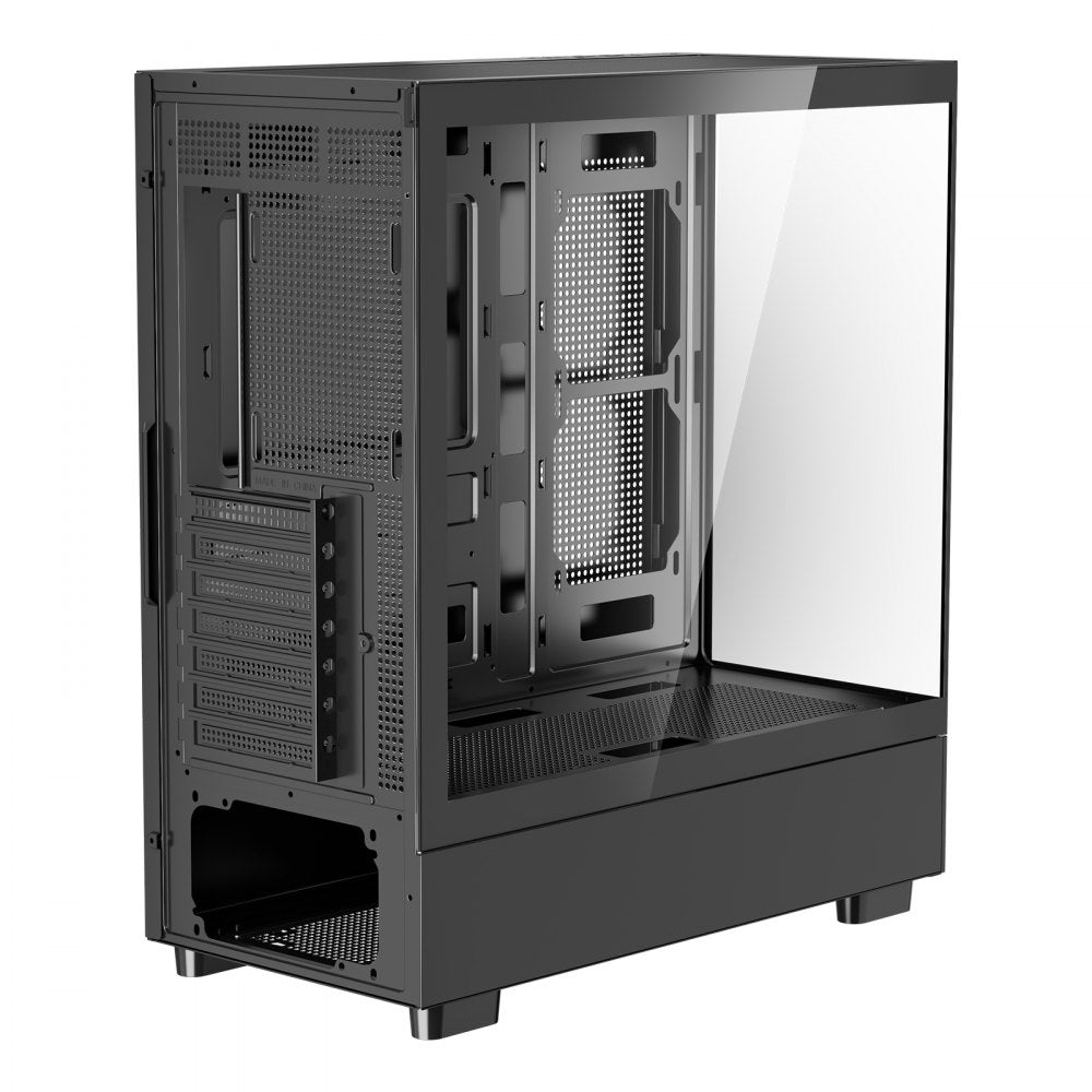 VEVOR PC Gaming Case, Mid-Tower, Computer Case with High-Airflow Tempered Glass Panel, Dust Filter, 6 x 120 mm PWM ARGB Fans, Easy Cable Management, for GPU up to 410 mm in Length, for ATX/M-ATX/ITX