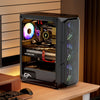VEVOR PC Gaming Case, Mid-Tower, Computer Case with High-Airflow Tempered Glass Panel, Dust Filter, 4 x 120 mm ARGB Fans, Easy Cable Management, for GPU up to 320 mm in Length, for ATX / M-ATX / ITX