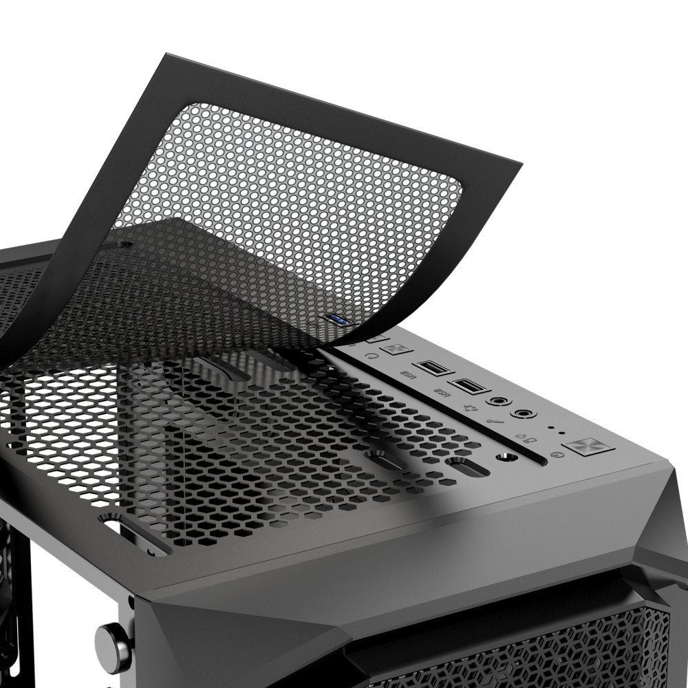 VEVOR PC Gaming Case, Mid-Tower, Computer Case with High-Airflow Tempered Glass Panel, Dust Filter, 4 x 120 mm ARGB Fans, Easy Cable Management, for GPU up to 320 mm in Length, for ATX / M-ATX / ITX