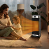 VEVOR Electric Space Heater with Thermostat Remote Control, 2-Level Adjustable Quiet Ceramic Heater Fan, 16in Tip-Over Overheat Protection Small Heaters Built-in Filter for Office Room Desk Indoor Use