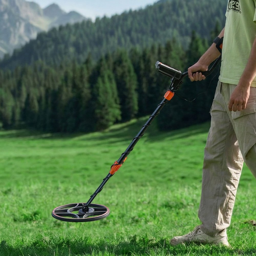 VEVOR Metal Detector for Adults, 12", Professional High Accuracy Gold Detector, IP68 Waterproof Search Coil with Display, Headphones, 6 Modes, Adjustable Length, for Detecting Gold Treasure Hunting