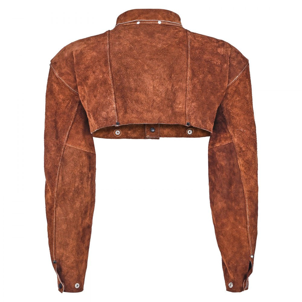 VEVOR Leather Welding Cape Sleeve, Heavy Duty Flame Resistant Cowhide Safety Cape Sleeves for Men Women, Heat-Resistant for Welding, Blacksmithing, Woodworking, Gardening, XL-Size