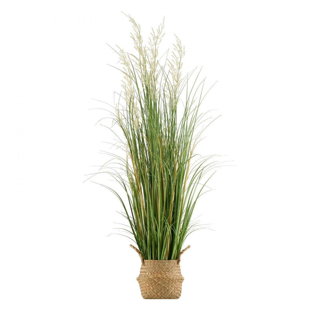 VEVOR Artificial Grass Plant, 47 inch Reed Flower Grass in Pot, Premium PVC Faux Fake Greenery Shrubs Plant for Indoor Outdoor House Home Garden Office Room Décor, Housewarming, 1 Pack Green