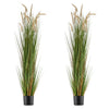 VEVOR Artificial Grass Plant, 2 Pack 59 inch Horsetail Reed Grass in Pot, Premium PVC Faux Fake Greenery Shrubs Plant for Indoor Outdoor House Home Garden Office Room Décor, Housewarming, Green