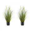 VEVOR Artificial Grass Plant, 2 Pack 35 inch Cattail Grass in Pot, Premium PVC Faux Fake Greenery Shrubs Plant for Indoor Outdoor House Home Garden Office Room Décor, Housewarming, Green