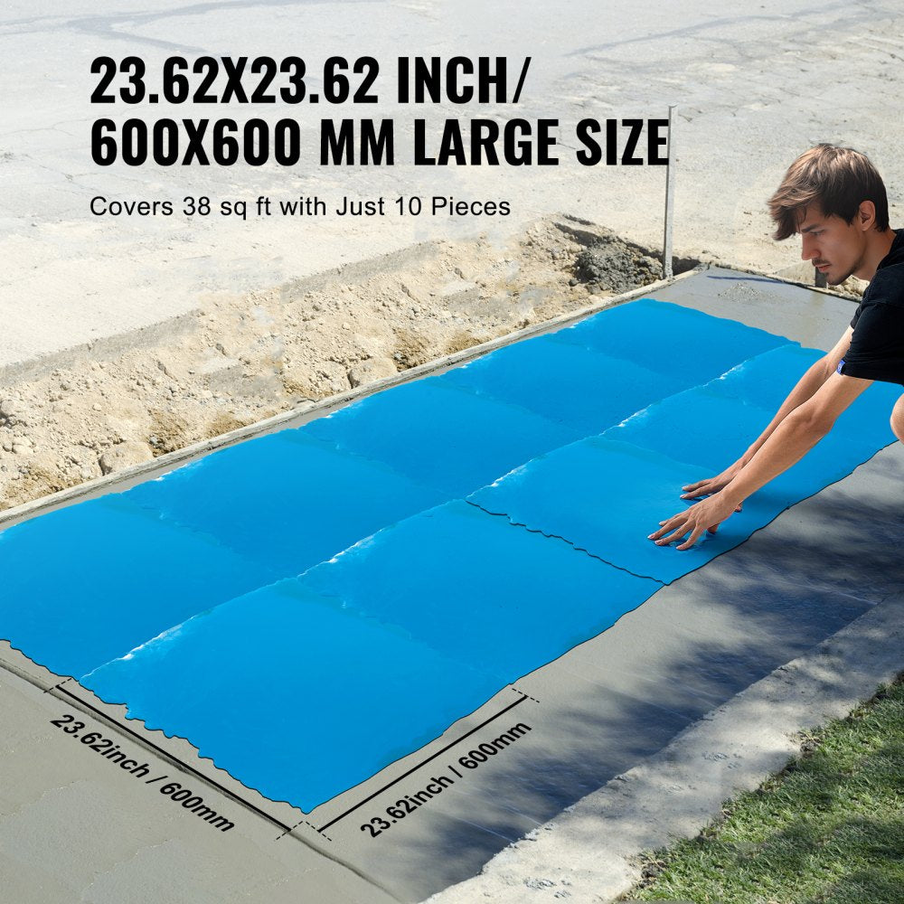 VEVOR Concrete Stamps Mat, 24 x 24 in, Concrete Texturing Skin Polyurethane Stamp Stone Tile Texture Mat, Slate floor Imprint Seamless Stamp Concrete Molds for Outdoor Decorative, Blue