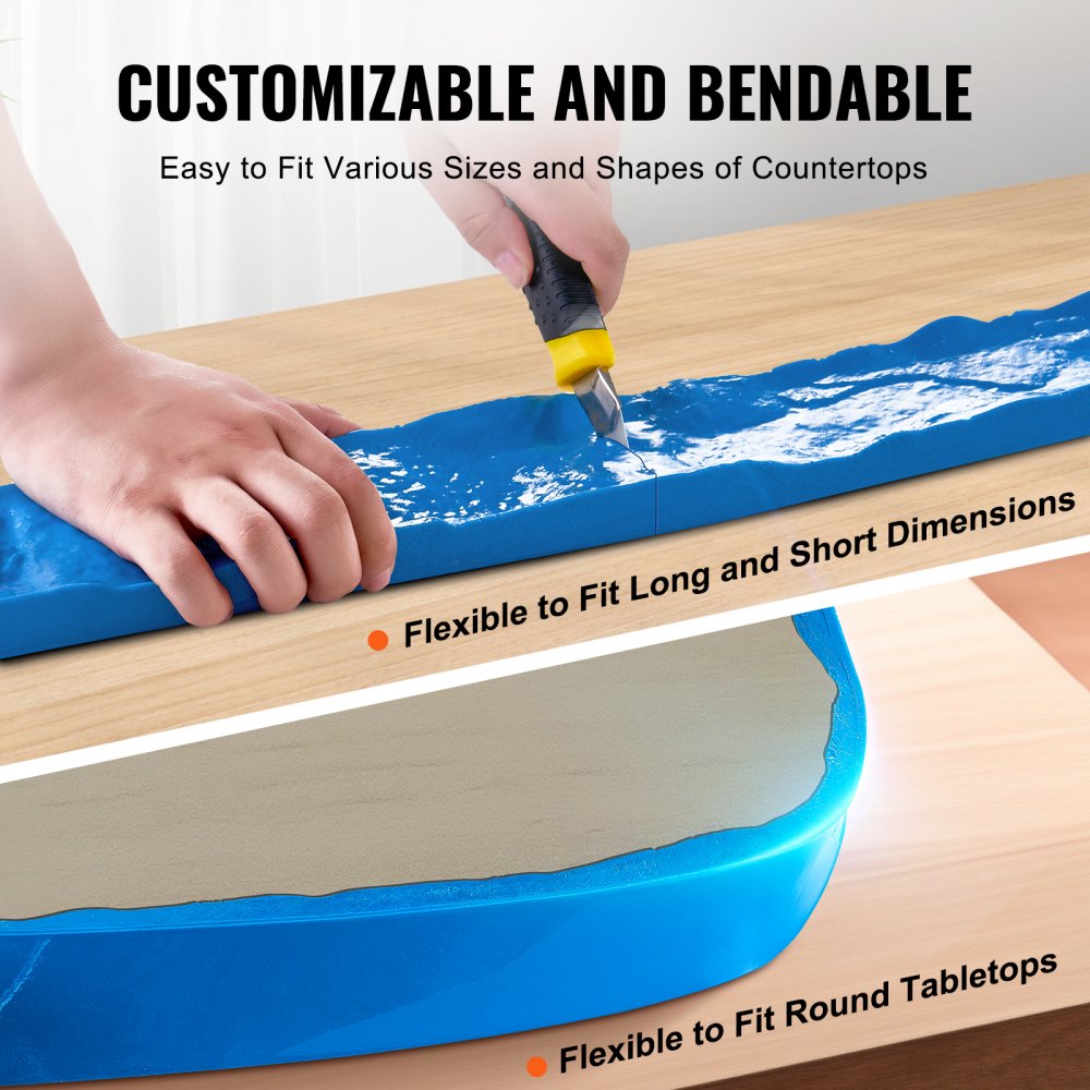 VEVOR Concrete Stamps, 91 x 3 inch, Concrete Molds Rectangular Polyurethane Stamp Stone Tile Texture Mat, Slate floor Imprint Seamless Stamp Mat Concrete Texturing Skin for Outdoor Decorative, Blue