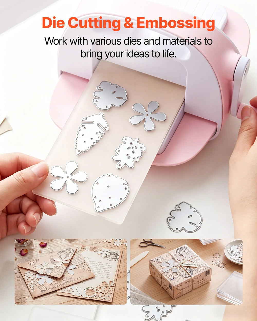 VEVOR Cutting Plates, 6 Pcs, 6.69 x 3.15 x 0.1 in, Clear Polycarbonate Material, Die Cut Pads Compatible with VEVOR Die Cutting and Embossing Machine KM-1830, for Scrapbooking and Card Making