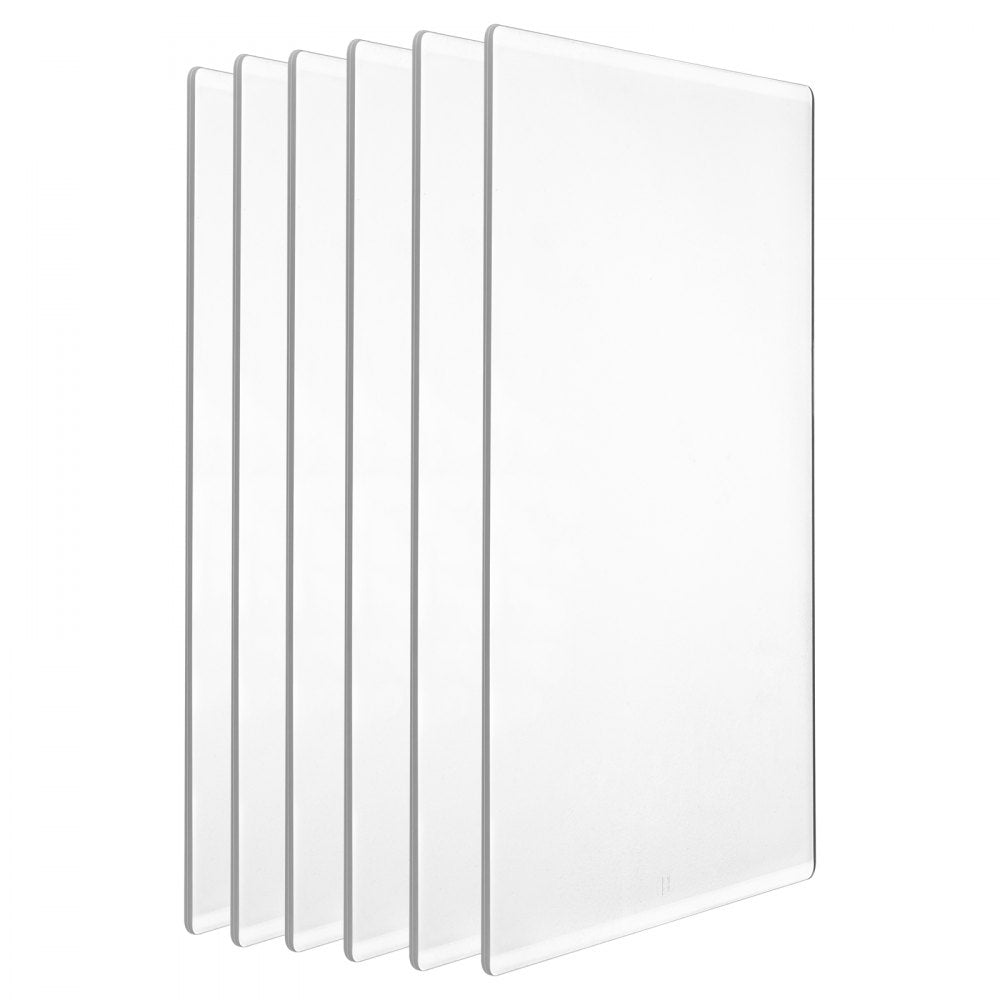 VEVOR Cutting Plates, 6 Pcs, 12.13 x 8.5 x 0.12 in, Clear Polycarbonate Material, Die Cut Pads Compatible with VEVOR Die Cutting and Embossing Machine KM-1885, for Scrapbooking and Card Making
