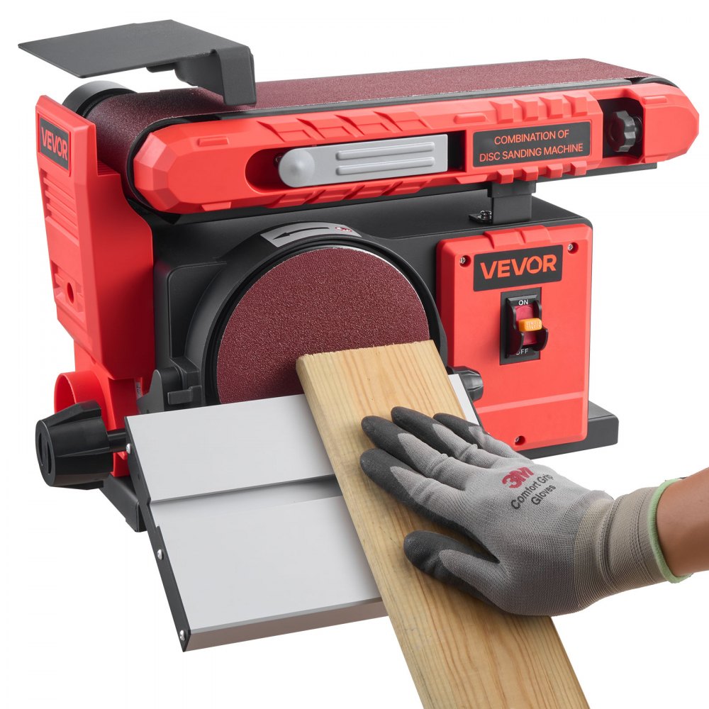 VEVOR 6" Disc Sander & 4" x 36" Belt Sander, 400W Professional Belt Disc Sanders Combo with 0 - 45° Adjustable Worktable & Dust Collection Port for Woodworking, Knife Sharpening, DIY Crafting