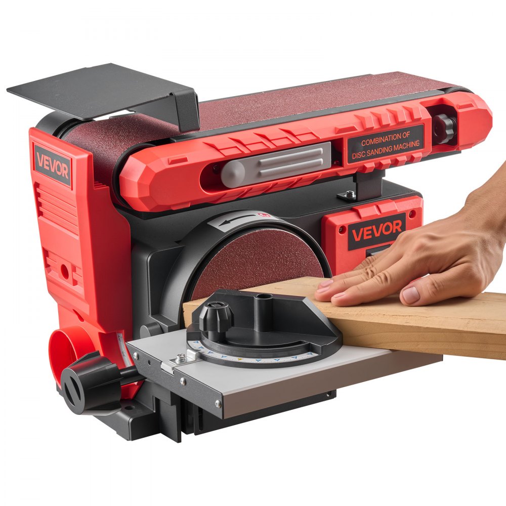 VEVOR 6" Disc Sander & 4" x 36" Belt Sander, 400W Professional Belt Disc Sanders Combo with 0 - 45° Adjustable Worktable & Dust Collection Port for Woodworking, Knife Sharpening, DIY Crafting