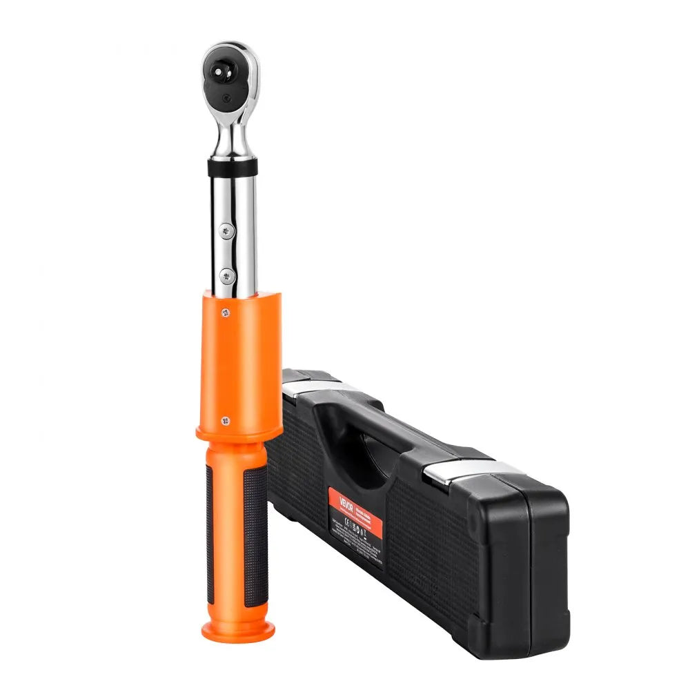 VEVOR Digital Torque Wrench, 3/8 Inch Drive, 0-99.57 lbf-ft / 0-135 N.m, 72-Tooth, ±2% High Accuracy Electronic Torque Wrench with Preset Value, Buzzer and LED Notification, for Automotive Motorcycle