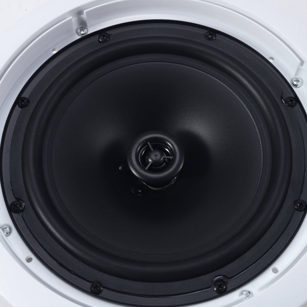 VEVOR In Ceiling Speakers, 8", In-Ceiling & In-Wall Speaker System, Hi-Fi Sound, 150W Peak, 2-Way Flush Mount Speakers, for Damp Humid Placement, Home Theater, Living Room, or Covered Patio, 1 Pair
