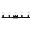 VEVOR 5-Light Bathroom Vanity Lights, 37.1-Inch, Modern Light Fixtures Above Mirror with Clear Glass Shade, 60W, Wall Lighting for Bathroom, Living Room, Bedroom, Hallway, E26 Base (Bulbs Not Included)