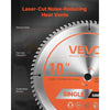 VEVOR Circular Saw Blade, 10 inch Diameter, 80 Sharp Alloy Teeth, 5/8 inch Arbor, Fine Finish, Aluminum Cutting Blade for Circular Saw, with Noise-Reducing Heat Vents, for Cutting Steel and Metal