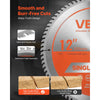 VEVOR Circular Saw Blade, 12 inch Diameter, 80 Sharp Alloy Teeth, 1 inch Arbor, Fine Finish, Wood Cutting Blade for Circular Saw, with Noise-Reducing Heat Vents, for Cutting Plywood, OSB, Hardwood