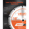 VEVOR Circular Saw Blade, 10 inch Diameter, 50 Sharp Alloy Teeth, 5/8 inch Arbor, Fine Finish, Wood Cutting Blade for Circular Saw, with Noise-Reducing Heat Vents, for Cutting Plywood, OSB, Hardwood