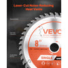 VEVOR Circular Saw Blade, 8 inch Diameter, 42 Sharp Alloy Teeth, 1 inch Arbor, Fine Finish, Wood Cutting Blade for Circular Saw, with Noise-Reducing Heat Vents, for Cutting Plywood, OSB, and Hardwood