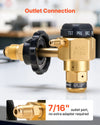 VEVOR Nitrogen Purging Regulator, Nitrogen Purge Control Valve with 650PSI Test Pressure, 4-Position Flow Control (TST/PRG/BRZ/OFF) for Brazing, Pipeline Purging, Leak Checking & Pressure Testing