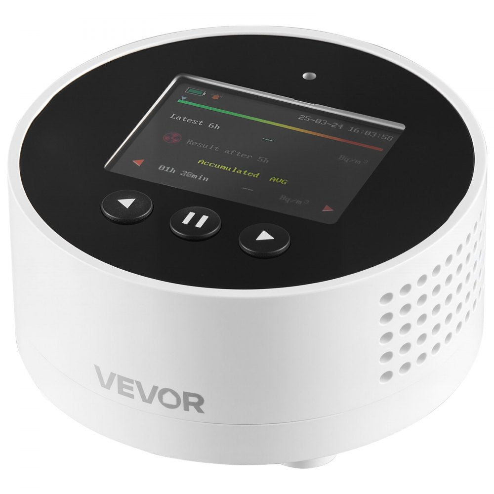 VEVOR Radon Air Quality Meter Detector for Home 3.3Bq/m³ to 37kBq/m³ Battery Powered