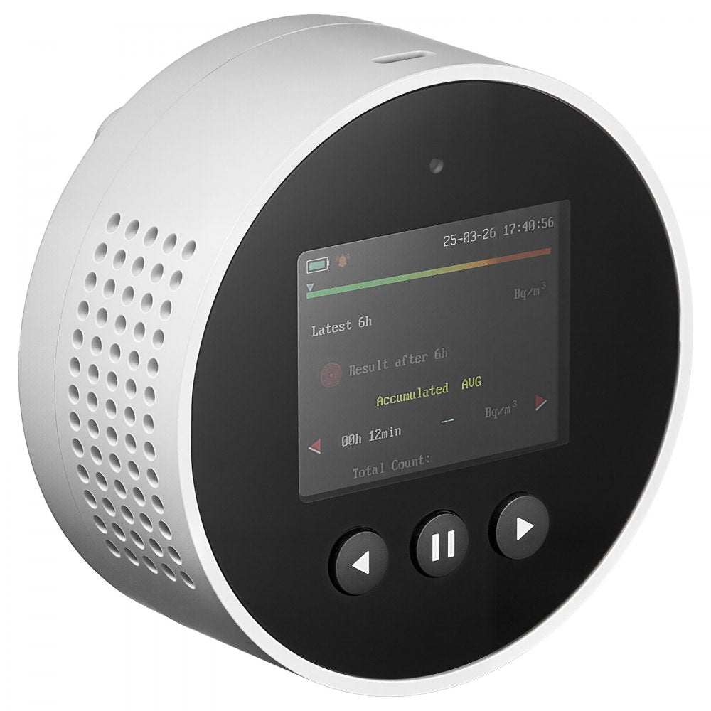 VEVOR Radon Air Quality Meter Detector for Home 3.3Bq/m³ to 37kBq/m³ Battery Powered