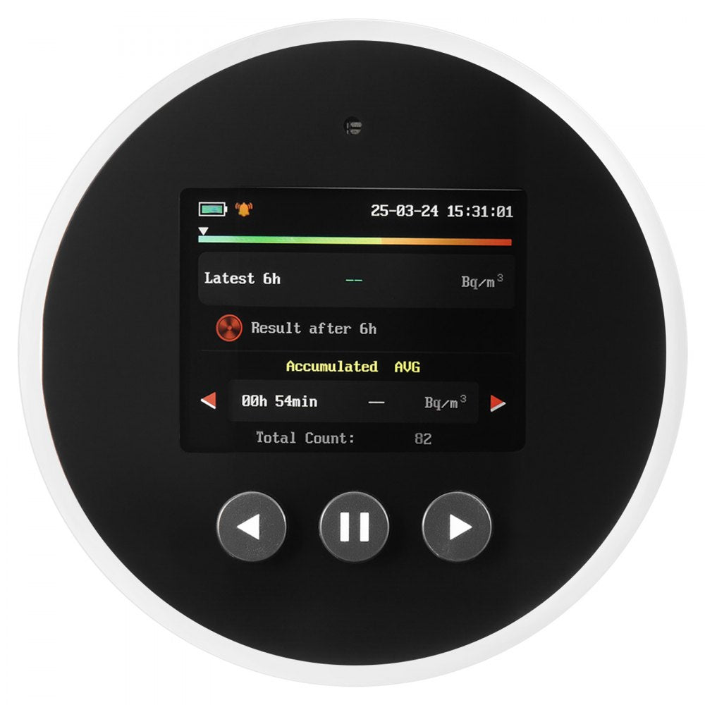 VEVOR Radon Air Quality Meter Detector for Home 3.3Bq/m³ to 37kBq/m³ Battery Powered