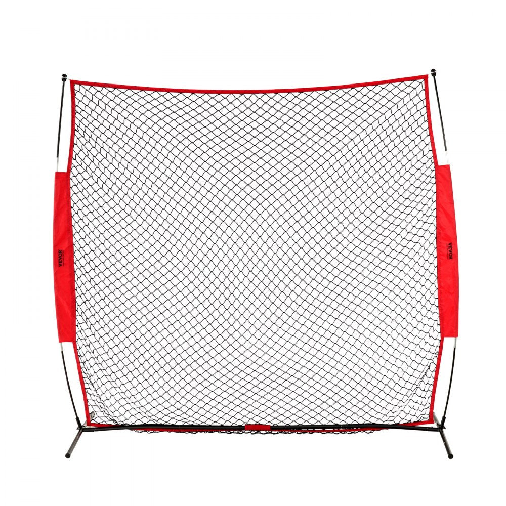 VEVOR Barricade Backstop Net, 7x7 ft Ball Sports Barrier Netting, Portable Practice Equipment with Carry Bag, Protection Screen for Baseball Softball Lacrosse Soccer Hockey Training, for Backyard