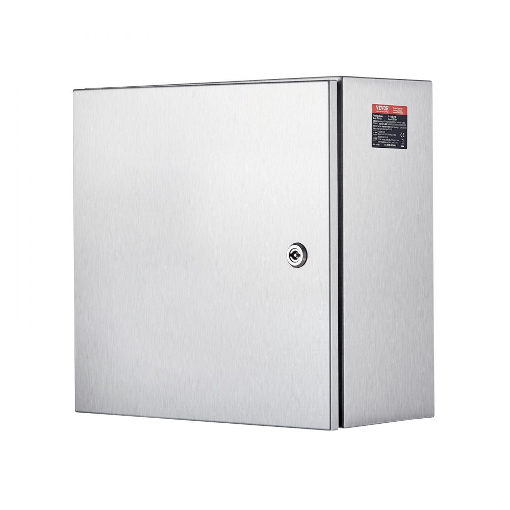 VEVOR NEMA Stainless Steel Enclosure, 12 x 12 x 8\'\' NEMA 4X Steel Electrical Box, IP66 Waterproof & Dustproof, Outdoor/Indoor Electrical Junction Box, with Mounting Plate