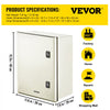 VEVOR NEMA Steel Enclosure, 16 x 12 x 8\'\' NEMA 4X Fiberglass Electrical Box, IP66 Waterproof & Dustproof, Outdoor/Indoor Electrical Junction Box, with Mounting Plate(40 x 30 x 20 cm)
