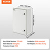 VEVOR NEMA Steel Enclosure, 24 x 16 x 9\'\' NEMA 4X Fiberglass Electrical Box, IP66 Waterproof & Dustproof, Outdoor/Indoor Electrical Junction Box, with Mounting Plate(60 x 40 x 23 cm)