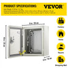 VEVOR NEMA Metal Case, 10 x 8 x 6'' NEMA 4X Metal Electric Enclosure, IP66 Water & Dust Resistant, Suitable for Both Outdoor & Indoor Use, Includes Mounting Plate