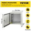 VEVOR NEMA Steel Enclosure, 12 x 12 x 8\'\' NEMA 4X Steel Electrical Box, IP66 Waterproof & Dustproof, Outdoor/Indoor Electrical Junction Box, with Mounting Plate