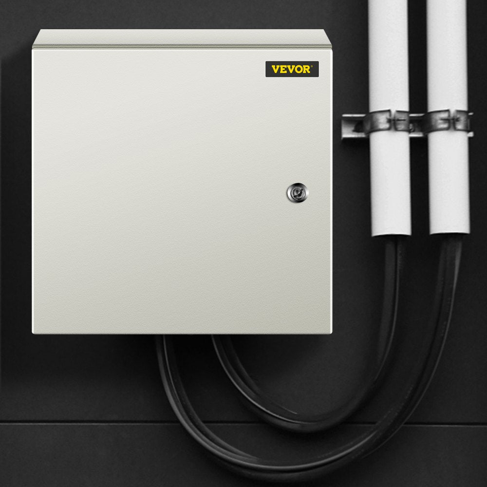 VEVOR NEMA Steel Enclosure, 16 x 16 x 8\'\' NEMA 4X Steel Electrical Box, IP66 Waterproof & Dustproof, Outdoor/Indoor Electrical Junction Box, with Mounting Plate