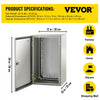 VEVOR NEMA Steel Enclosure, 20 x 12 x 10\'\' NEMA 4X Steel Electrical Box, IP66 Waterproof & Dustproof, Outdoor/Indoor Electrical Junction Box, with Mounting Plate