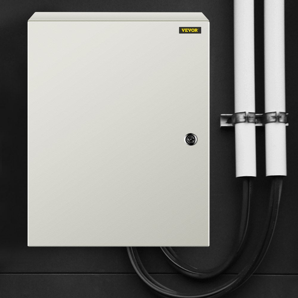 VEVOR NEMA Steel Case, 20x16x6'' NEMA 4X Metal Electric Enclosure, IP66 Water & Dust Resistant, Suitable for Both Outdoor/Indoor Use, Includes Mounting Plate
