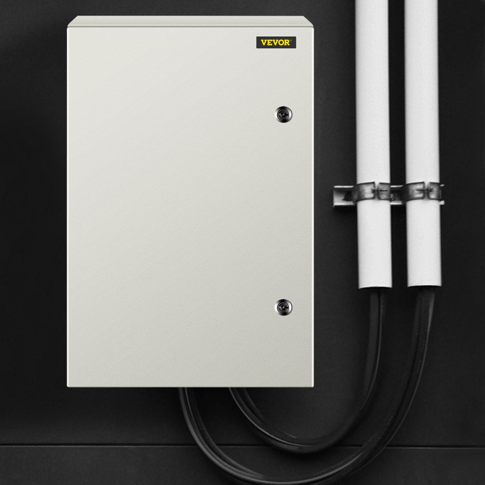 VEVOR NEMA Steel Enclosure, 24 x 16 x 10\'\' NEMA 4X Steel Electrical Box, IP66 Waterproof & Dustproof, Outdoor/Indoor Electrical Junction Box, with Mounting Plate