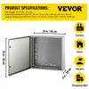 VEVOR NEMA Steel Case, 24x24x8'' NEMA 4X Metal Electric Enclosure, IP66 Water & Dust Resistant, Suitable for Both Outdoor & Indoor Use, Includes Mounting Plate