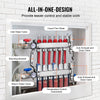 VEVOR 6-Branch Radiant Heat Manifold, 1/2" PEX Tubing Manifold, Stainless Steel PEX Manifold for Hydronic Radiant Floor Heating, Radiant Heat PEX Manifold Kit with 1/2" Adapters Included