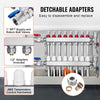 VEVOR 8-Branch Radiant Heat Manifold, 1/2" PEX Tubing Manifold, Stainless Steel PEX Manifold for Hydronic Radiant Floor Heating, Radiant Heat PEX Manifold Kit with 1/2" Adapters Included